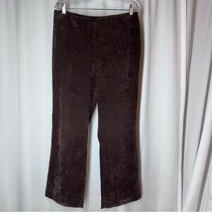 Vtg Doncaster Sport Brown Microfiber Pants Sz 10 Mid Rise Side Zip Wide Leg EUC‎